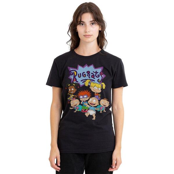 ニコロデオン レディース トップス シャツ Nickelodeon Rugrats Group Ladies T Shirt Black ブラック｜ReVida 店
