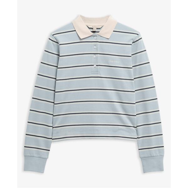 バブアー レディース トップス スポーツシャツ Barbour Women\u0027s Rugby Polo Shirt Celestl Blue S 青色