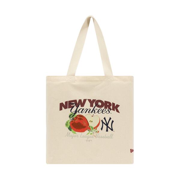 ニュー内鰓 レディース 御徒面子 New Era Women\u0027s Fruit Canvas Tote Bags NY Cream 皮膚軟化剤