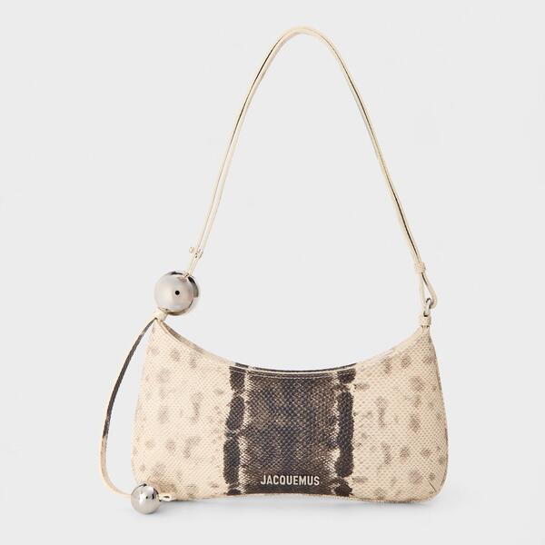 ジャクエムス レディース 御徒面子 綿織物 Jacquemus Womens Beaded Cotton Le Bisou Perle Shoulder Bag Multi Beige ベージュ