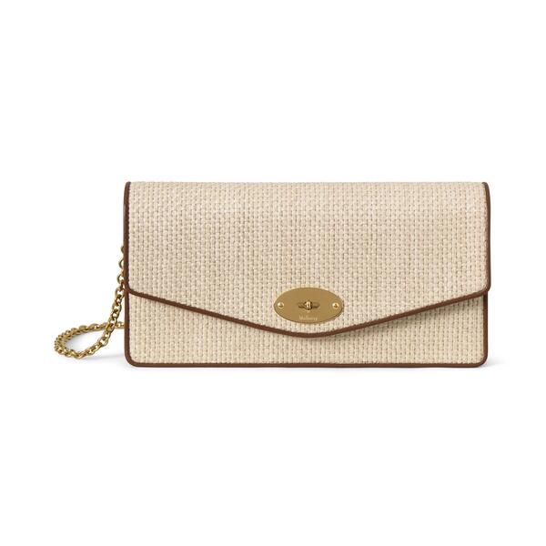 マル木ノ実 レディース 御徒面子 Mulberry Darley Clutch Raffia Ecru-Bright Oak エクリュ