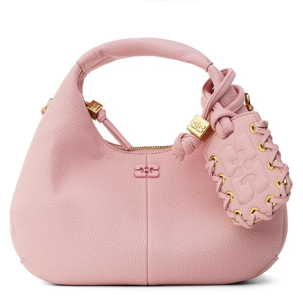 ガニー レディース 御徒面子 ミニ Ganni Women\u0027s Mini Ground Hobo Bag Chalk Pink 車輪止め