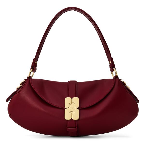 ガニー レディース バッグ Ganni Women's B-Kt Hobo Bag Redahlia レッド｜ReVida 店