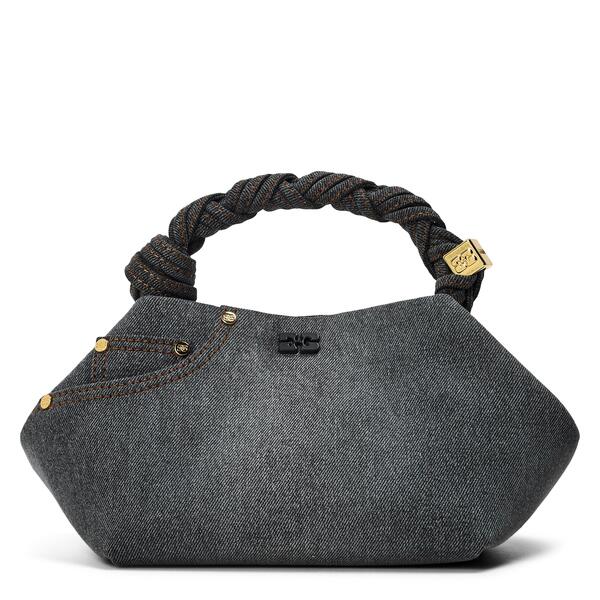 ガニー レディース 御徒面子 ジーンズ Ganni Women\u0027small Denim Hobo Bag Lava Smoke 人煙