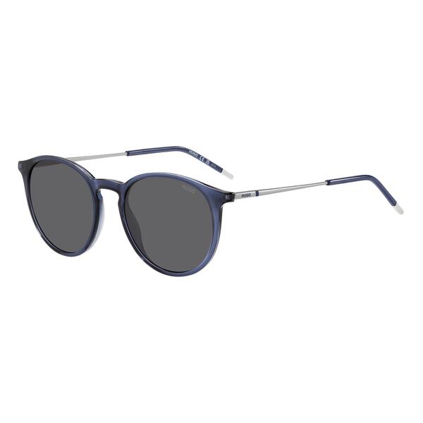 フューゴ メンズ 佩び物 サングラス・アイウェア Hugo Men\u0027s Round Sunglasses Blue Silver 青色