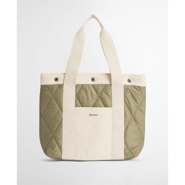 バブアー レディース 御徒面子 キルティング Barbour Healy Quilted Tote Bag Bleach Olive オリーブ