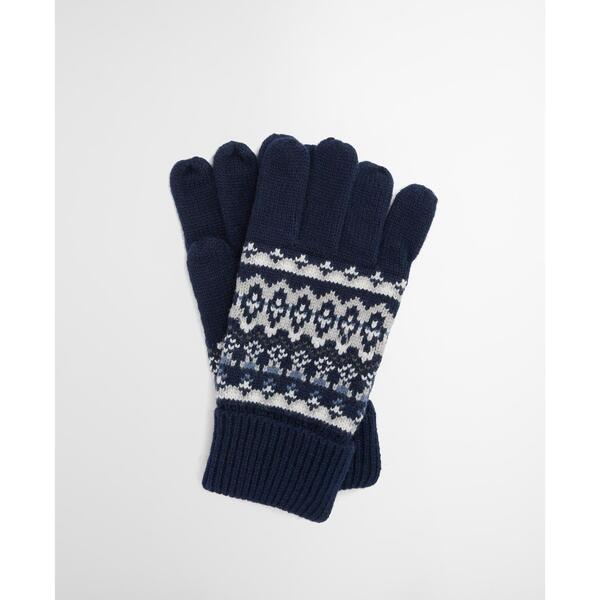 バブアー メンズ 添え物 グローブ 編み物 Barbour Marlow FairIsle Knitted Gloves Navy 米国海軍