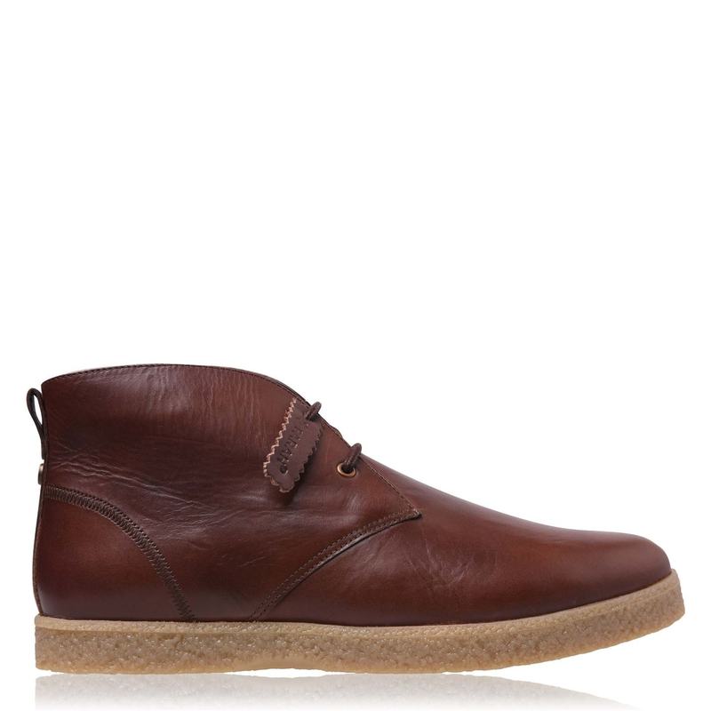 ファーラー メンズ シューズ ブーツ・レインブーツ Farah Jonah Chukka Boots Brown Leather ブラウン