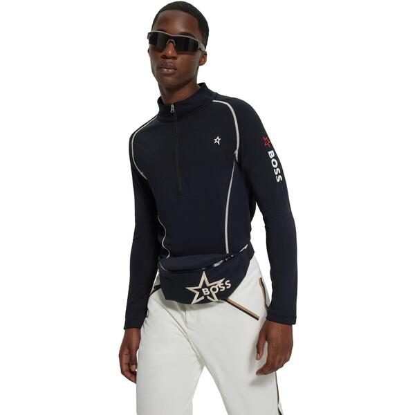 主任者 メンズ アウター パーカー・スウェット ハーフジップ フリース Boss Men\u0027s Quarter Zip Fleece Black 黒いこと