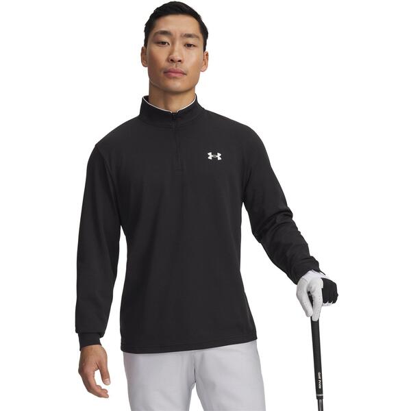 アンダーアーマー メンズ アウター パーカー・スウェット フリース Under Armour Men's 1/4 Zip Fleece Black/White ホワイト｜ReVida 店
