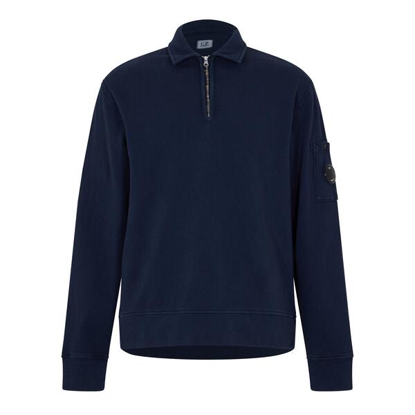 シーピーカンパニー メンズ アウター 編み物・プルオーバー ハーフジップ フリース CP Company Men\u0027s Quarter Zip Fleece Mid Navy 889 米国海軍