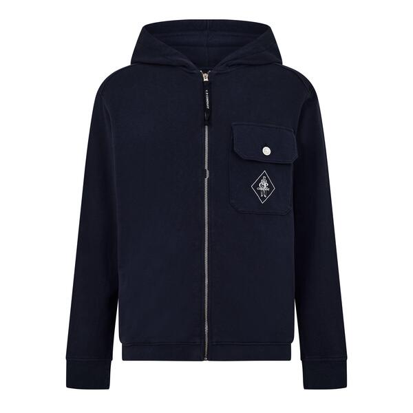 シーピーカンパニー メンズ アウター パーカー・スウェット フリース CP Company Men\u0027s Full Zip Fleece Mid Navy 889 米国海軍