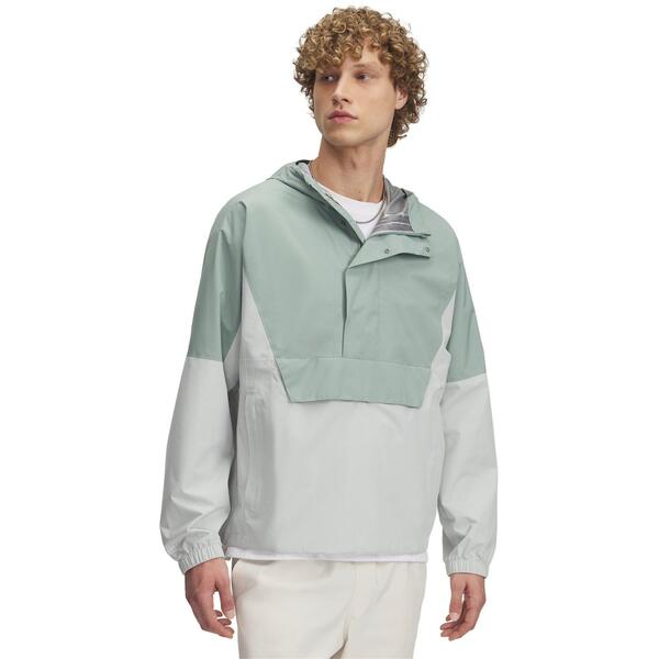 アンダーアーマー メンズ アウター 上衣・上衣 Under Armour Men\u0027s Cloudstrike Waterproof Half-Zipackable Rain Anorak Green 緑であること