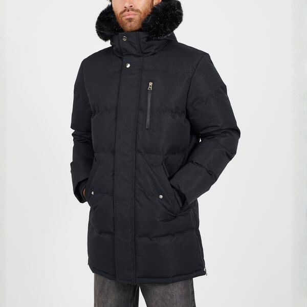 ブレーブソウル メンズ アウター 上衣・上衣 パーカー Brave Soul Mens Hooded Parka with Faux Fur Trimmed Hood Black 黒いこと