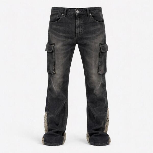 ファイヤートラップ メンズ ボトムス ジーンズズボン下 か細い相応う デニム Firetrap Men\u0027s Cargo Slim Fit Jeans Black Wash 黒いこと