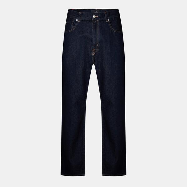 セブンフォーオールマンカインド メンズ ボトムス ジーンズズボン下 引っ切り無い デニム 7 For All Mankind Men\u0027s Modern Mid-Rise Straight Leg Jeans Dark Blue 青み