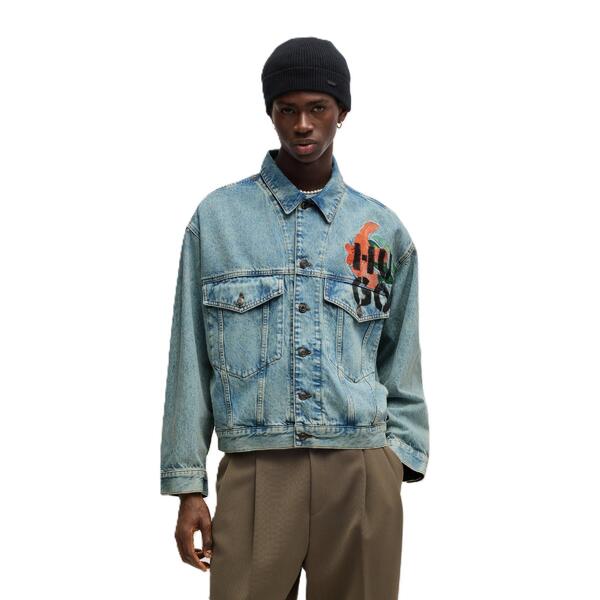 フューゴ メンズ ボトムス ジーンズズボン下 か細い相応う デニム Hugo Men\u0027slim Fit Jeans Turquoise Aqua 青緑色