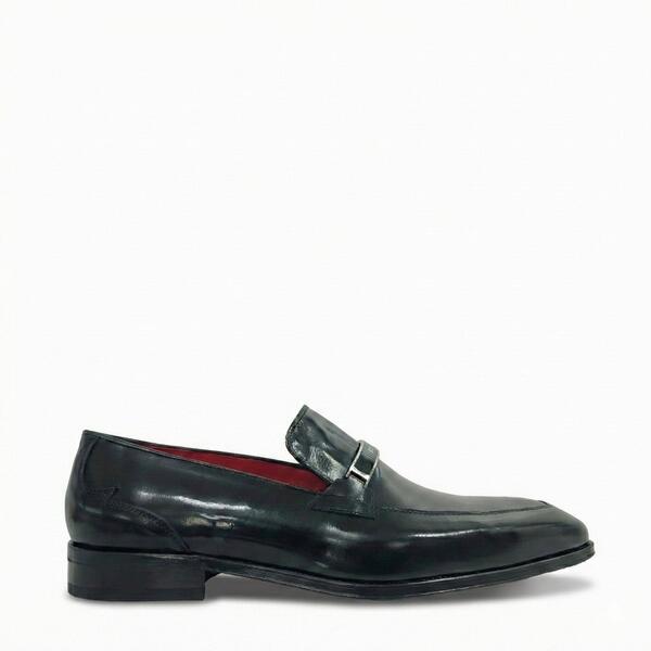 ジェフリーウェスト メンズ シューズ 置き目毛皮 Jeffery West Men\u0027s Loafers Col Blk-Silver しろがね色