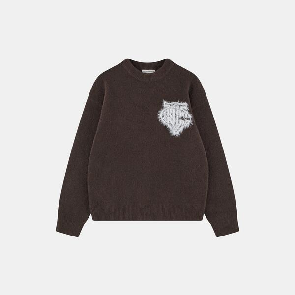 ザ クチュール 野球クラブ メンズ アウター 編み物・スウェーター The Couture Club Mens Fluffy Knit Crew Sweater Brown 赤銅色