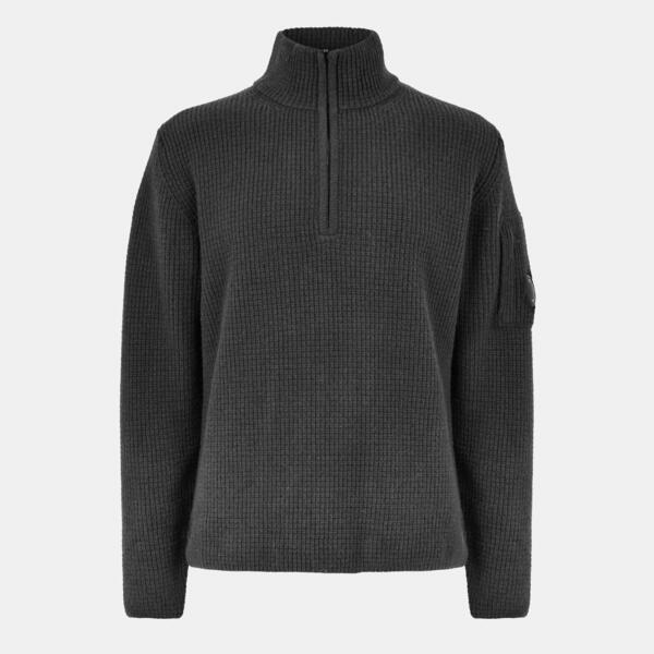 シーピーカンパニー メンズ アウター 編み物・プルオーバー ハーフジップ CP Company Men\u0027s Zipped Lens Quarter Zip Knitted Top Dark Shadow 978