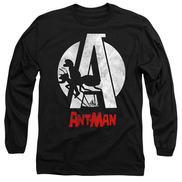 マーベル メンズ ボトムス 心地よいズボン下 プルオーバー Marvel AntMan Spotlight Ant Long Sleeve T-Shirt Black 黒いこと