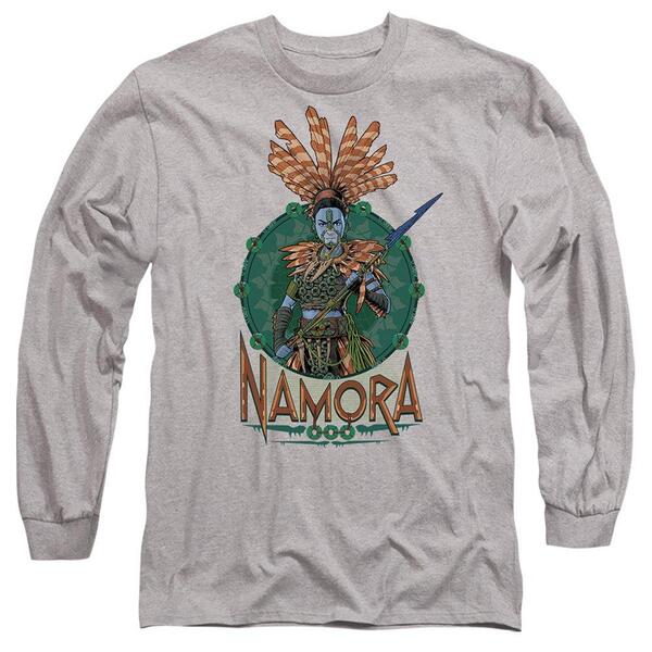 マーベル メンズ トップス ティーシャツ Marvel Black Panther: Wakanda Forever Namora Long Sleeve Light Grey 薄墨色