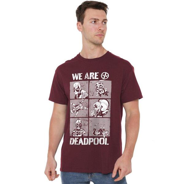マーベル メンズ トップス ティーシャツ Marvel DEADPOOL \u0026 WOLVERINE WE ARE DEADPOOL SKETCHBOOK GR Burgundy バーガンディ