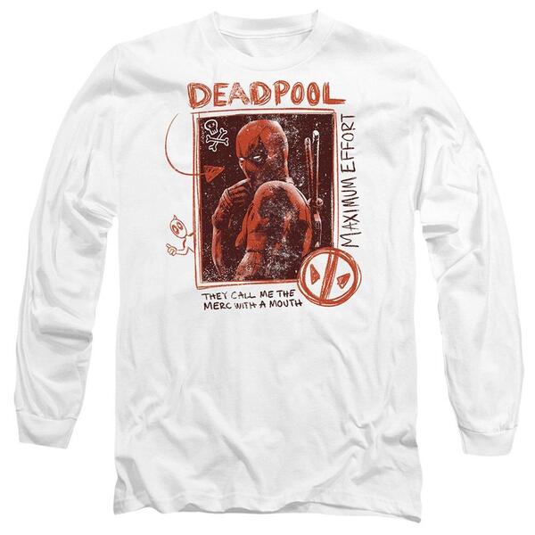 マーベル メンズ トップス ティーシャツ マキシ Marvel Deadpool Wolverine Maximum Effort Deadpoolong Sl White 白いこと