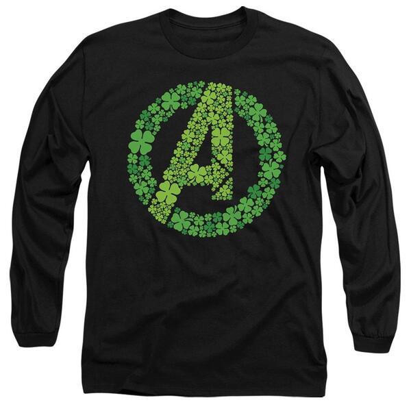 マーベル メンズ トップス ティーシャツ ロゴタイプ Marvel The Avengerst Patricks Day Logo Shamrock Long S Black 黒いこと