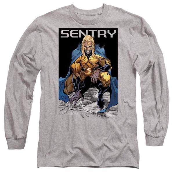 マーベル メンズ トップス ティーシャツ Marvel Comicsentry Void Grin Long Sleeve T-Shirt Athle Light Grey 薄墨色