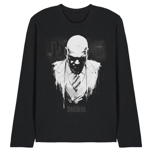 マーベル メンズ トップス ティーシャツ Marvel Daredevil Mayor Fiskingpin Paint Long Sleeve T S Black 黒いこと