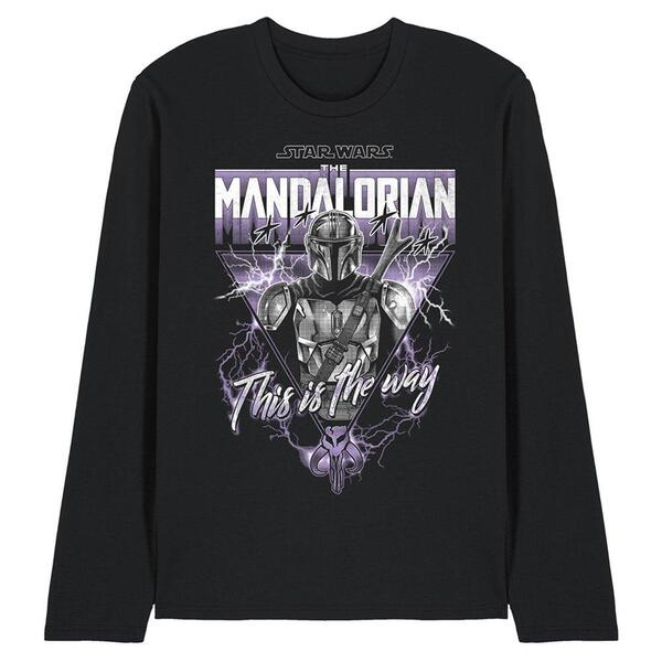 はやりっ子 ウォーズ メンズ トップス ティーシャツ Star Wars The Mandalorian This The Way Heavy Metalong S Black 黒いこと