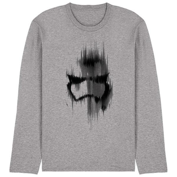 はやりっ子 ウォーズ メンズ トップス ティーシャツ Star Wars Trooper Mask Long Sleeve T-Shirt Light Grey 薄墨色