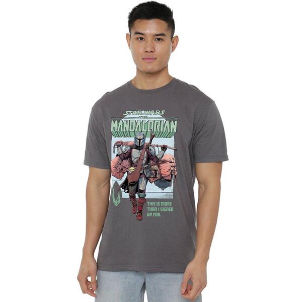 はやりっ児 ウォーズ メンズ トップス ティーシャツ Star Wars The Mandalorian Star Wars Mandalorian Signed Up Fo Charcoal 濃灰色
