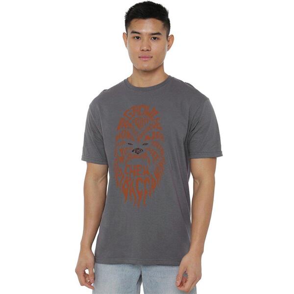 はやりっ児 ウォーズ メンズ トップス ティーシャツ 綿織物 Star Wars Chewbacca Text Cotton T-Shirt Charcoal 濃灰色