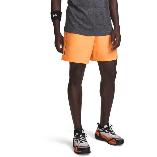 アンダーアーマー メンズ ボトムス 二分の一ズボン下・さる股引き 遊撃手ズボン下 グラフィック Under Armour Woven Graphic Shorts Mens Orange/Castl オレンジ色