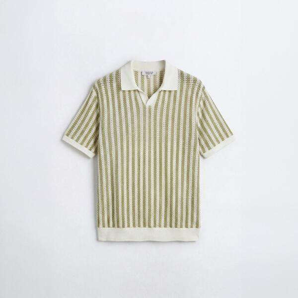 ツイステッド テイラー メンズ トップス ポロシャツ Twisted Tailor TT Albie Striped Pol Sn73 Cream/Khaki クリーム｜ReVida 店