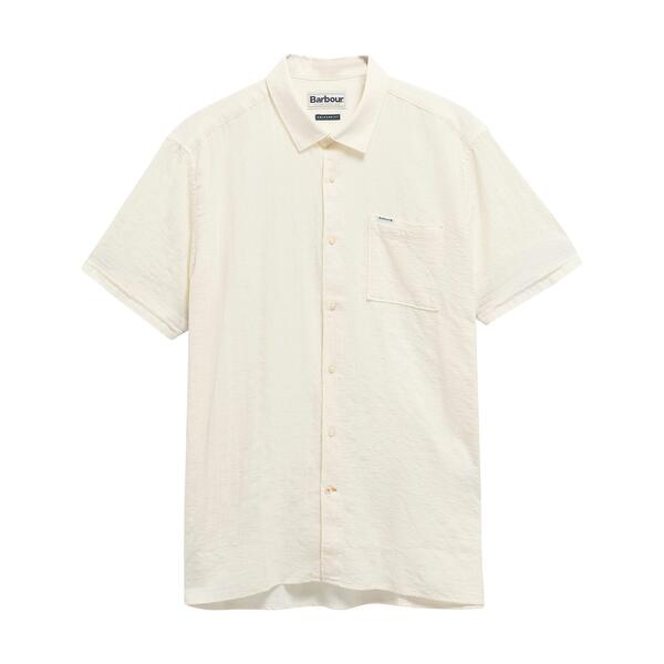バブアー メンズ トップス プルオーバー Barbour Men\u0027short Sleeve Patterned Shirt Whspr Wht WH32