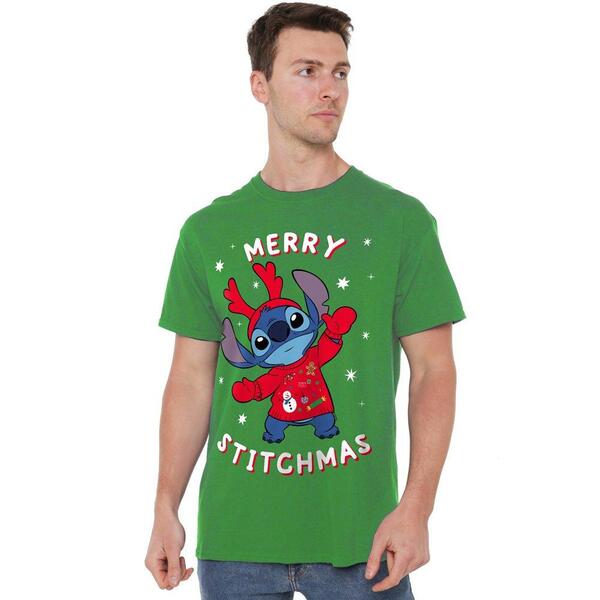 ウォルトディズニー メンズ トップス ティーシャツ プルオーバー Disney Lilo \u0026 Stitch Merry Stitchmas Christmasweater Me Green 緑であること