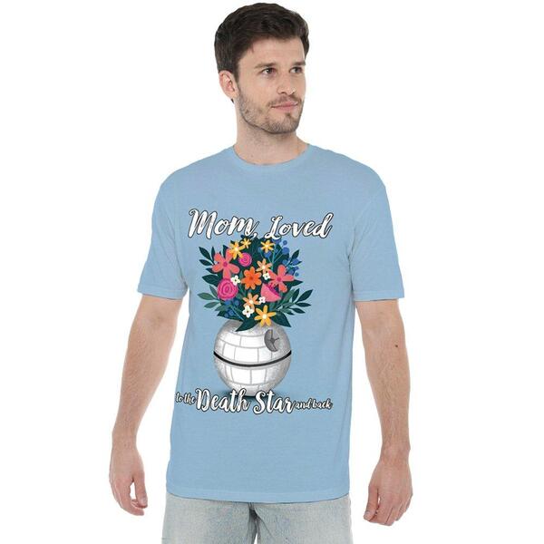 はやりっ児 ウォーズ メンズ トップス ティーシャツ Star Warstar Wars MotherS Day Mom Loved To The Death Star Light Blue 青碧