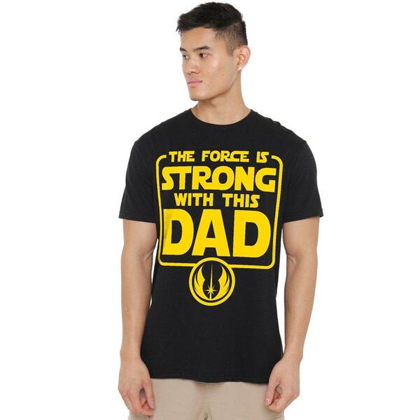 はやりっ児 ウォーズ メンズ トップス ティーシャツ Star Warstar Wars FatherS Day Force Istrong Dad Mens T- Black 黒いこと