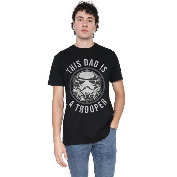 はやりっ児 ウォーズ メンズ トップス ティーシャツ Star Warstar Wars FatherS Day Dad Is A Trooper Mens T-Shi Black 黒いこと