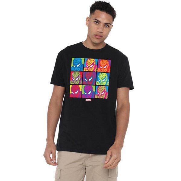 マーベル メンズ トップス ティーシャツ Marvel Pop Art Spidey Mens T-Shirt Black 黒いこと