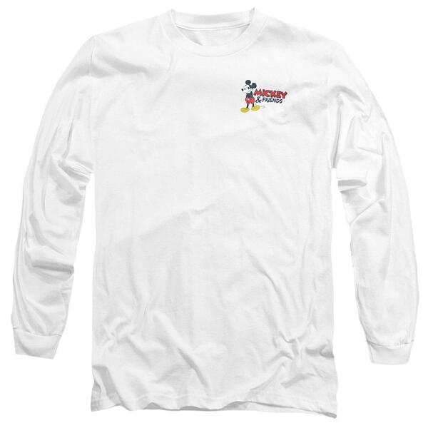 ウォルトディズニー メンズ トップス プルオーバー Disney Mickey Mouse Friends Classic Long Sleeve T-Shirt White 白いこと