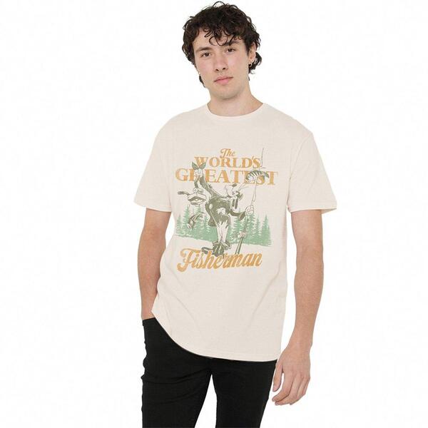 ウォルトディズニー メンズ トップス ティーシャツ Disney Mickey \u0026 Friends Greatest Fisherman Goofy Dad T-Sh Beige ベージュ