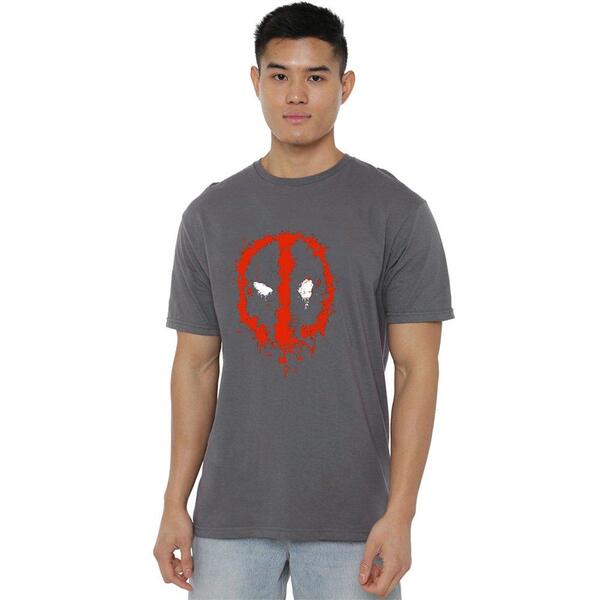 マーベル メンズ トップス ティーシャツ ロゴタイプ Marvel Deadpool Paint Logo T-Shirt Grey 薄墨色