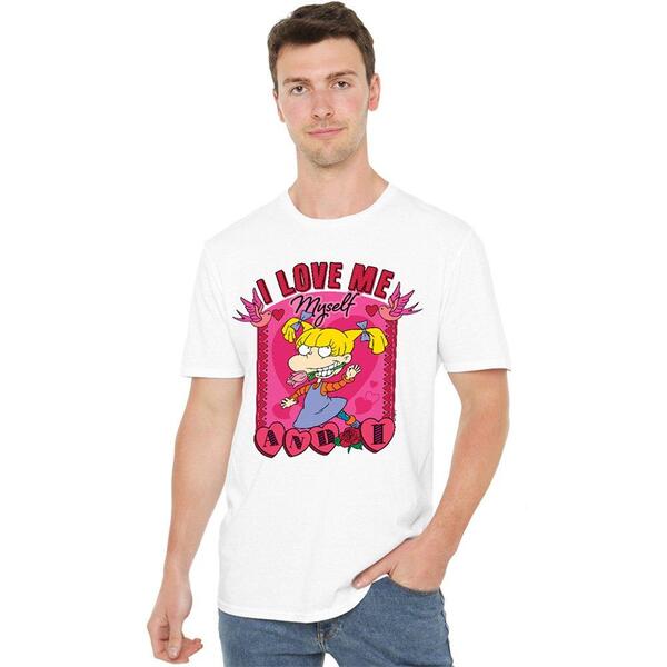 ニコロデオン メンズ トップス ティーシャツ Nickelodeon Rutgats ValentineS Day Angelica I Love Me Myself Red 赤いこと