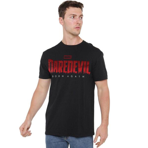 マーベル メンズ トップス ティーシャツ ロゴタイプ Marvel Daredevil Born Again Logo T-Shirt Black 黒いこと