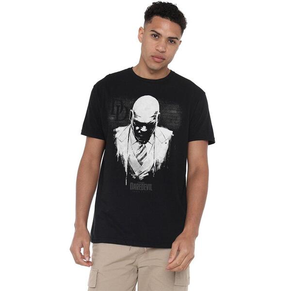 マーベル メンズ トップス プルオーバー Marvel Daredevil Mayor Fiskingpin Paint Shirt Black 黒いこと