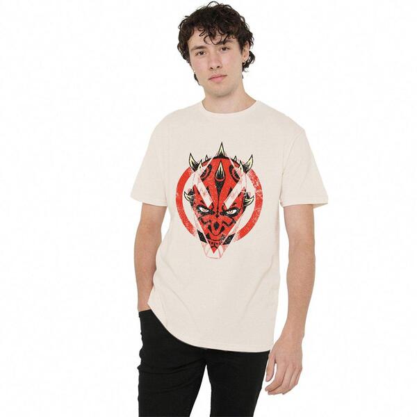 はやりっ児 ウォーズ メンズ トップス プルオーバー Star Wars Maul Shadow Lordistressed Sith Portrait Shirt Beige ベージュ